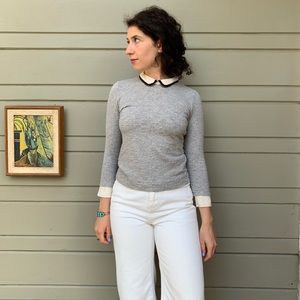 Silk collared long sleeve shirt